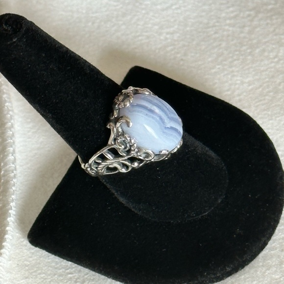 92.5 Blue Lace Agate Ring - Picture 3 of 10